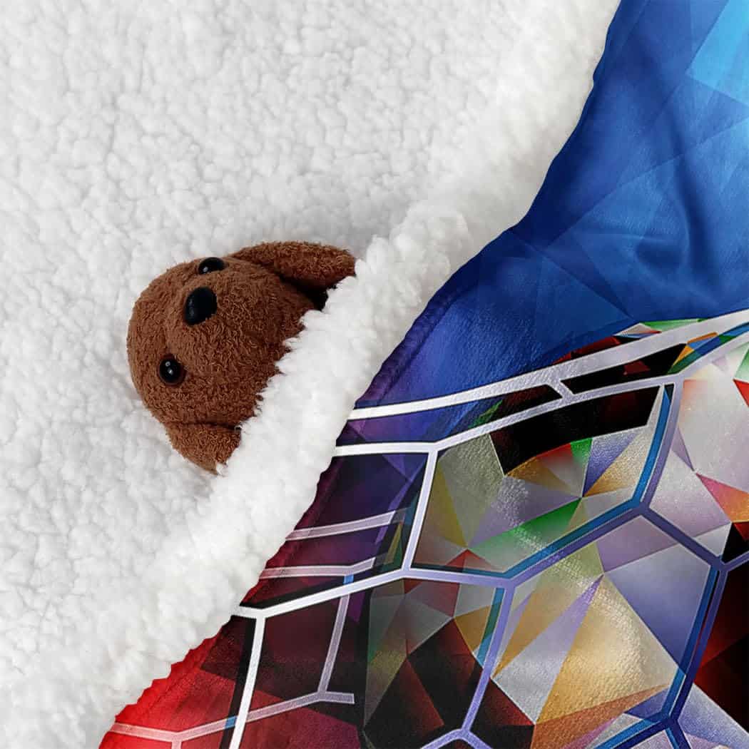 Manta de fútbol sherpa colorida YISUEMEI, suave y mullida - Imagen 4