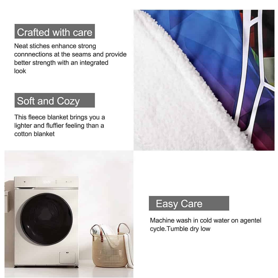 Manta de fútbol sherpa colorida YISUEMEI, suave y mullida - Imagen 7