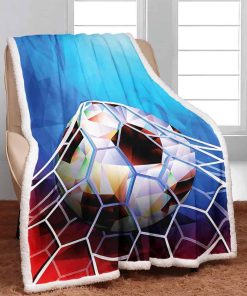 Manta de fútbol sherpa colorida YISUEMEI, suave y mullida
