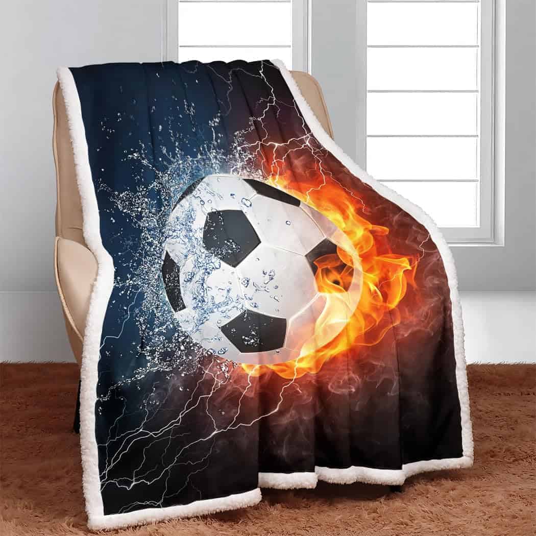 Manta Sherpa de Fútbol Cool YISUEMEI, Suave y Esponjosa