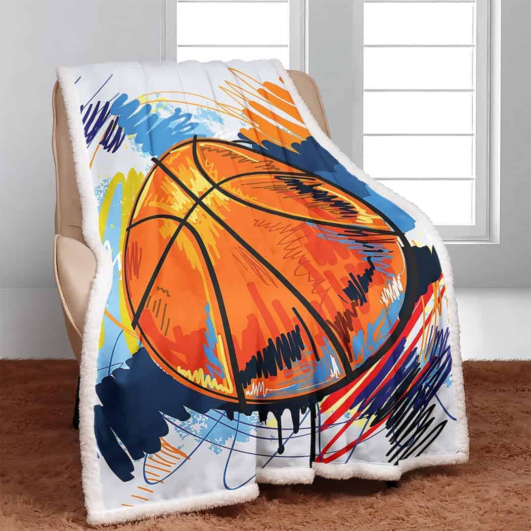 Manta Sherpa de Baloncesto Acuarela YISUEMEI, Suave y