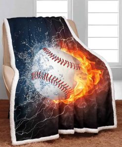 Manta de Sherpa 3D impresa de béisbol YISUEMEI, suave y