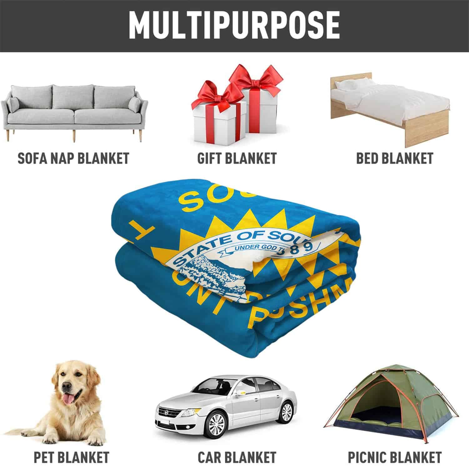 Manta de banderas de EE. UU. de USA, suave y acogedora, de - Imagen 7