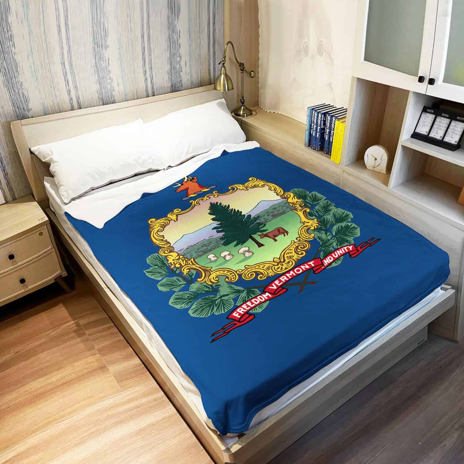 Manta de Felpa de la Bandera de Vermont, Estados Unidos, - Imagen 4