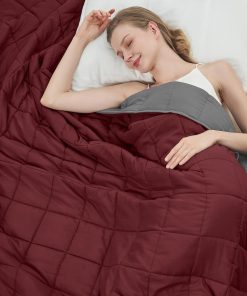 Manta ponderada para adultos (12 lbs, 60"x80" -Rojo/Gris