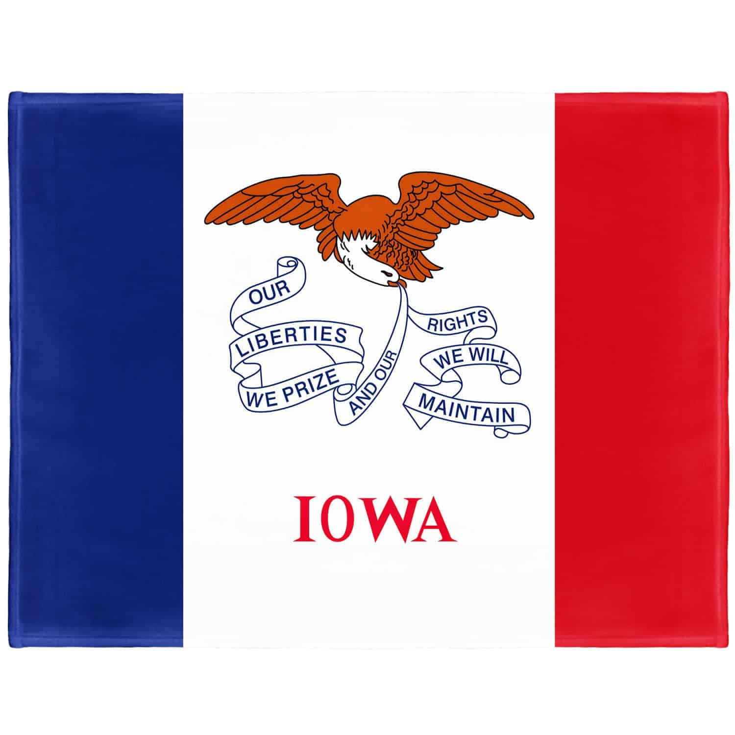 Manta de Bandera de Iowa de EEUU KLRIGR USA Suave y