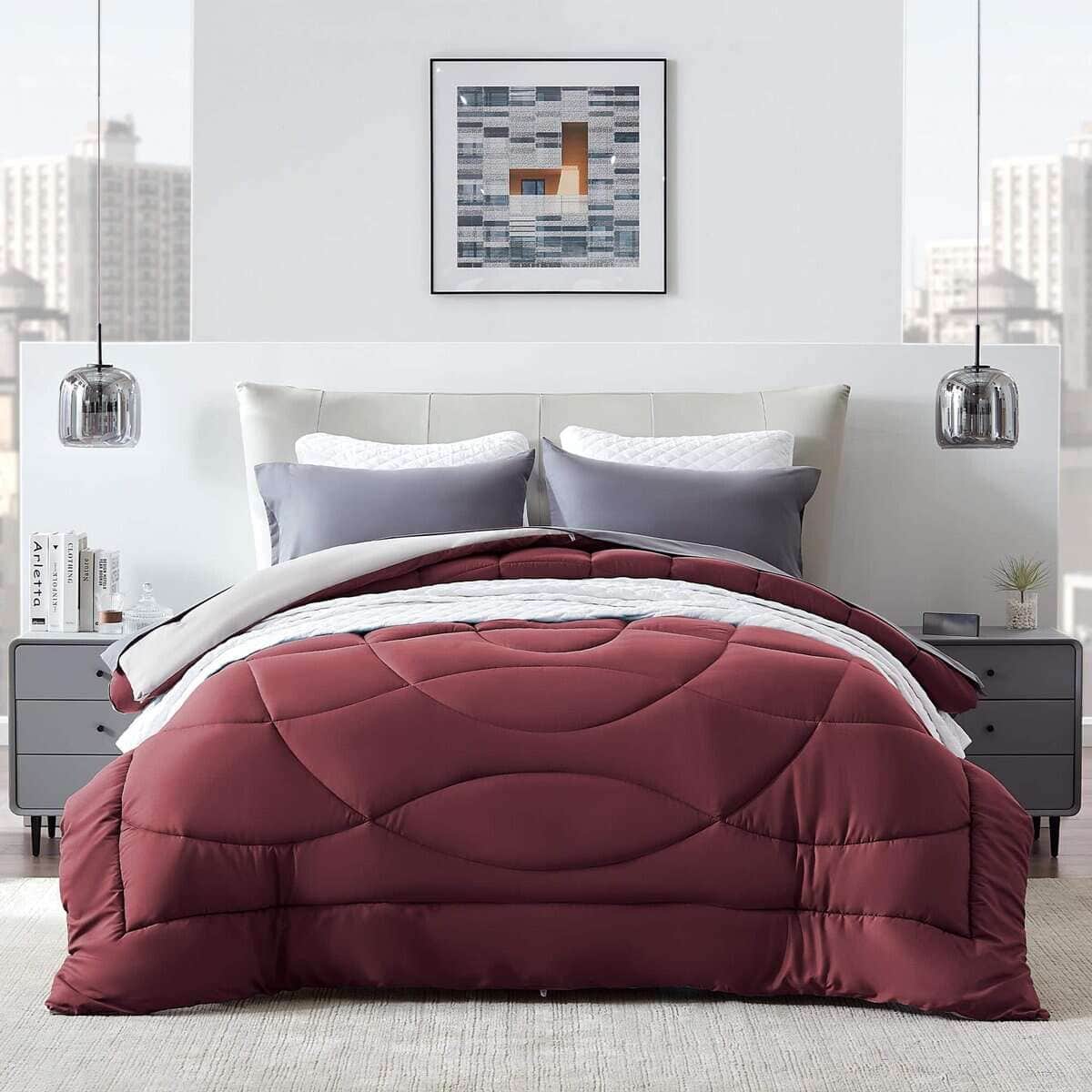 Edredón Comforter Reversible de Tamaño Completo,