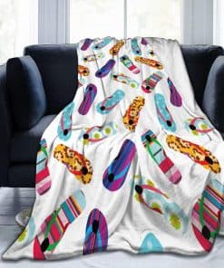 Manta de Franela ILEABEC Flip Flops - Suave Manta de Viaje