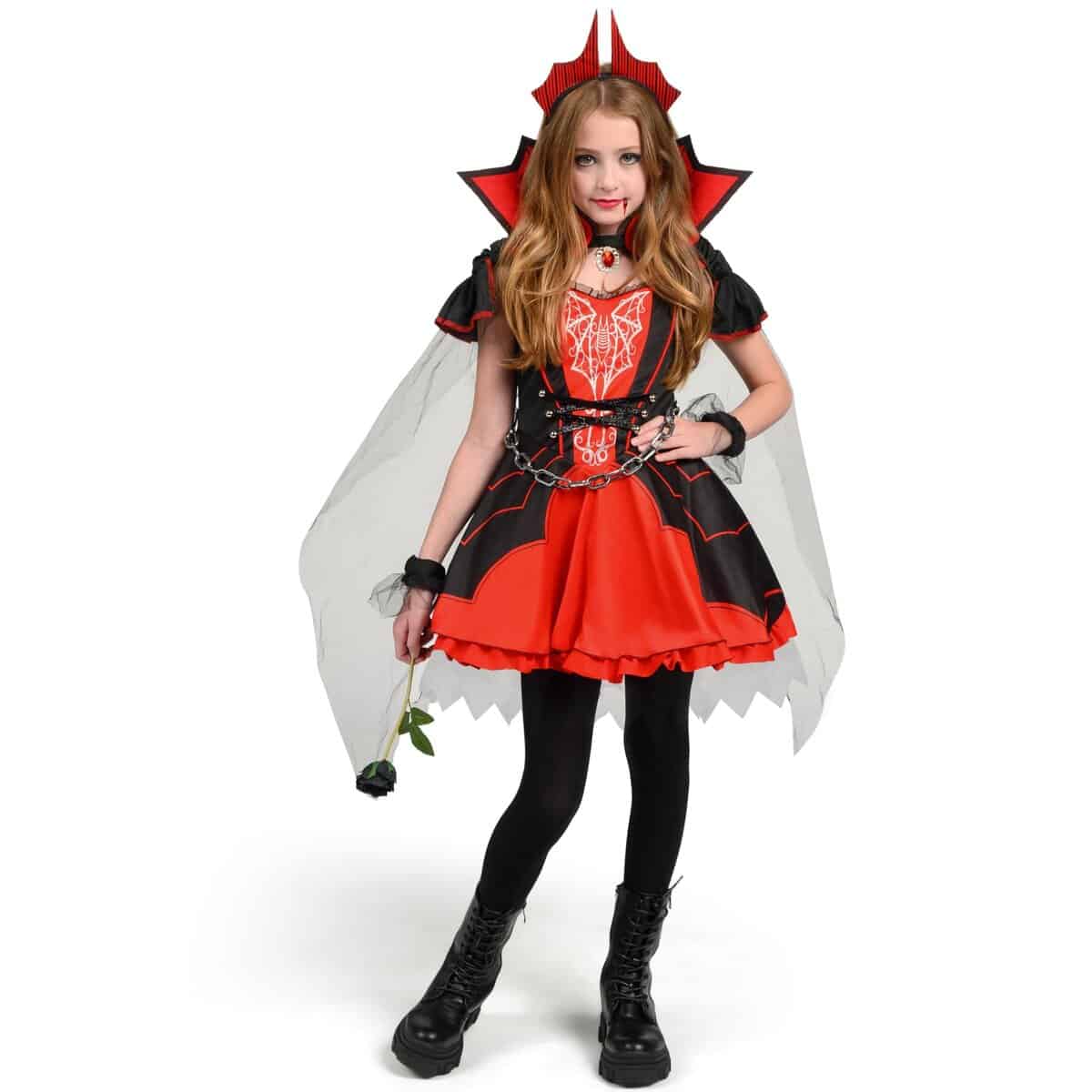Disfraz de Vampira para Niñas en Halloween, Vestido