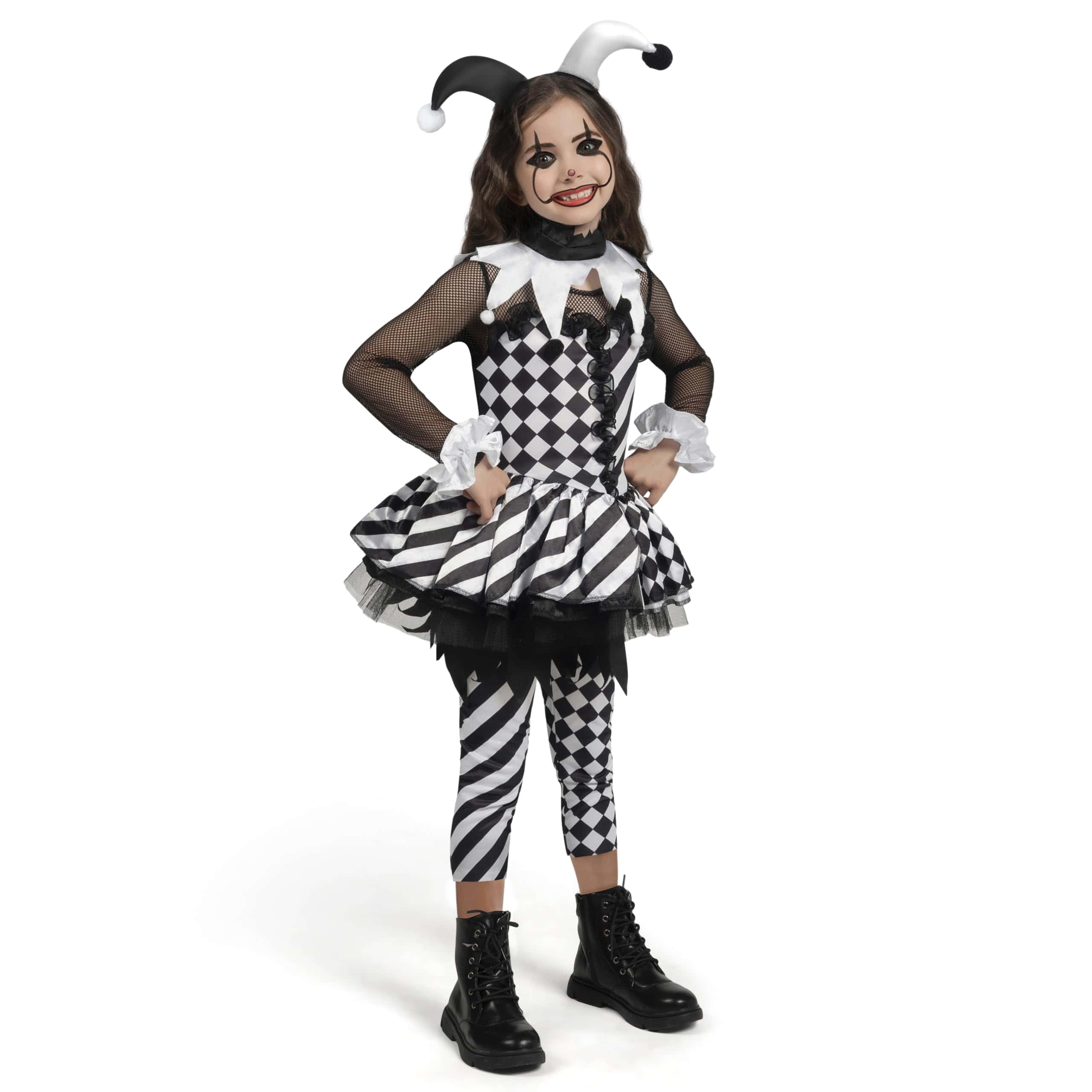 Disfraz de Payaso para Niñas -Negro/Blanco - Imagen 8