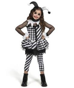 Disfraz de Payaso para Niñas -Negro/Blanco