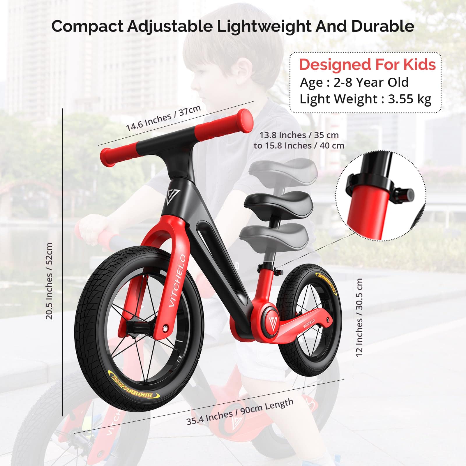 Bicicleta de Equilibrio para Niños Vitchelo 12", Bicicleta - Imagen 6