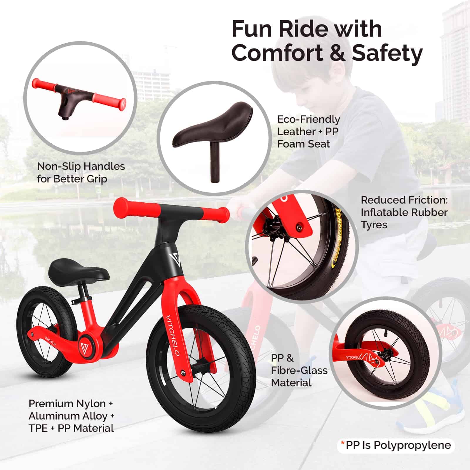 Bicicleta de Equilibrio para Niños Vitchelo 12", Bicicleta - Imagen 7