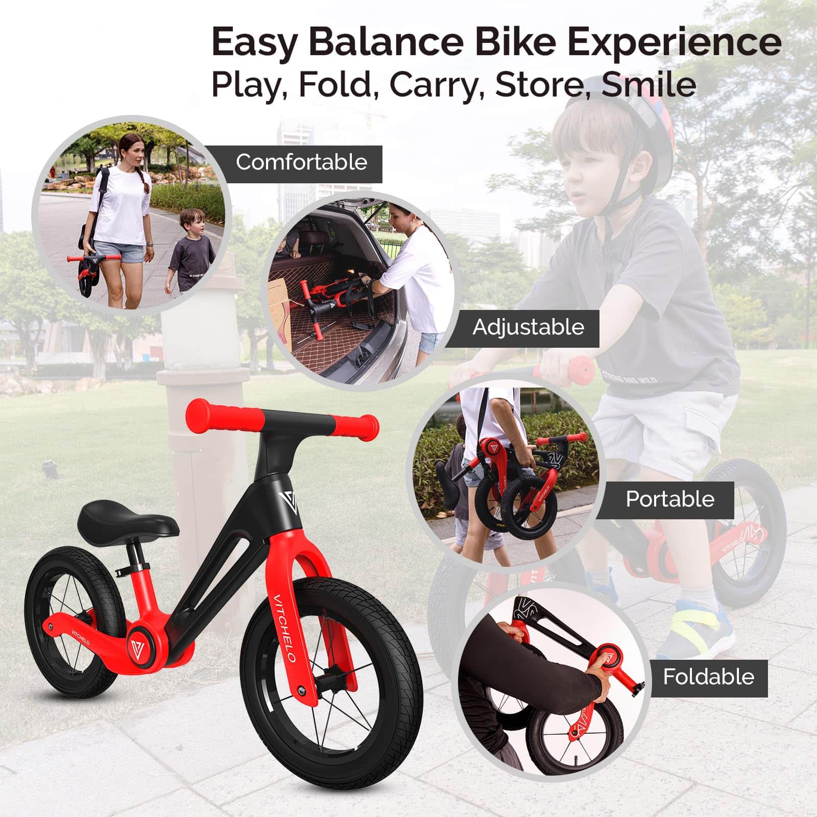 Bicicleta de Equilibrio para Niños Vitchelo 12", Bicicleta - Imagen 9