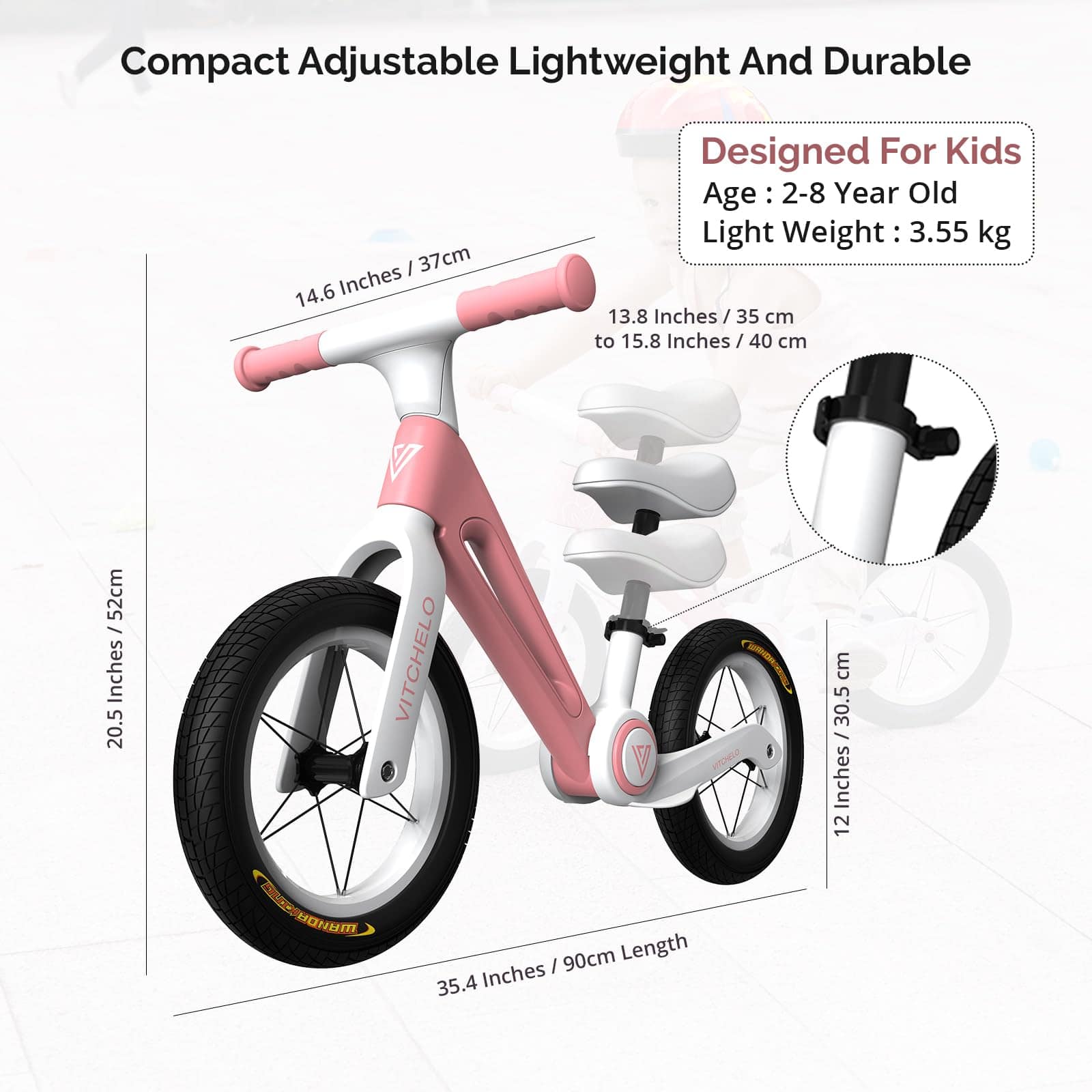 Bicicleta de Equilibrio plegable para niños Vitchelo de 12 - Imagen 8