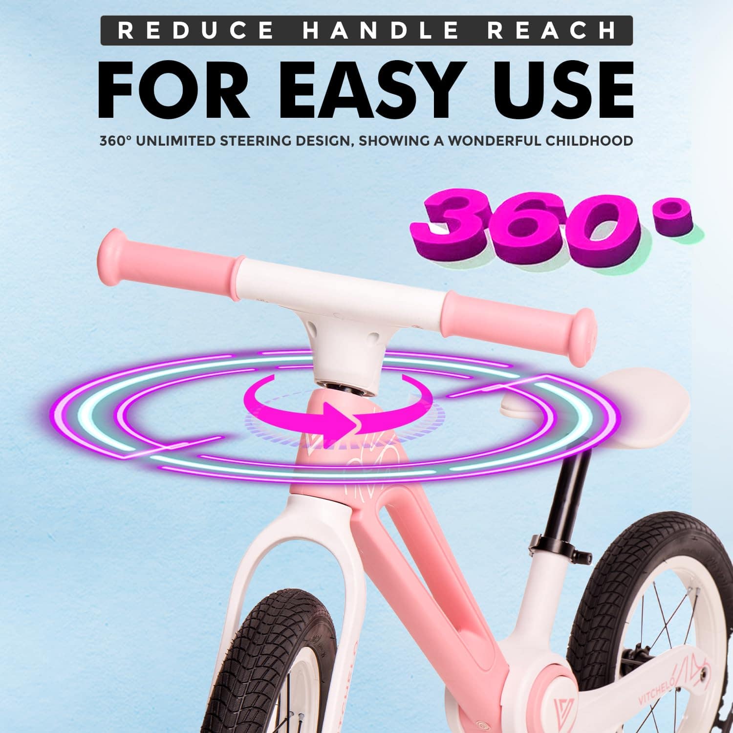 Bicicleta de Equilibrio plegable para niños Vitchelo de 12 - Imagen 9