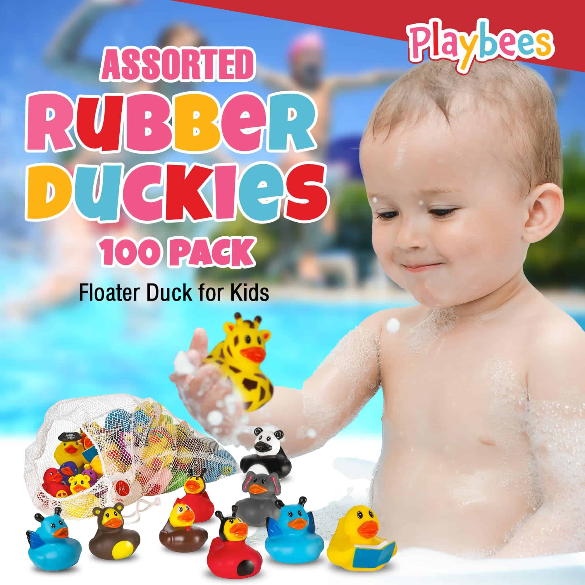 Pack de 100 Patitos de Hule Playbees en Varios Colores - - Imagen 3