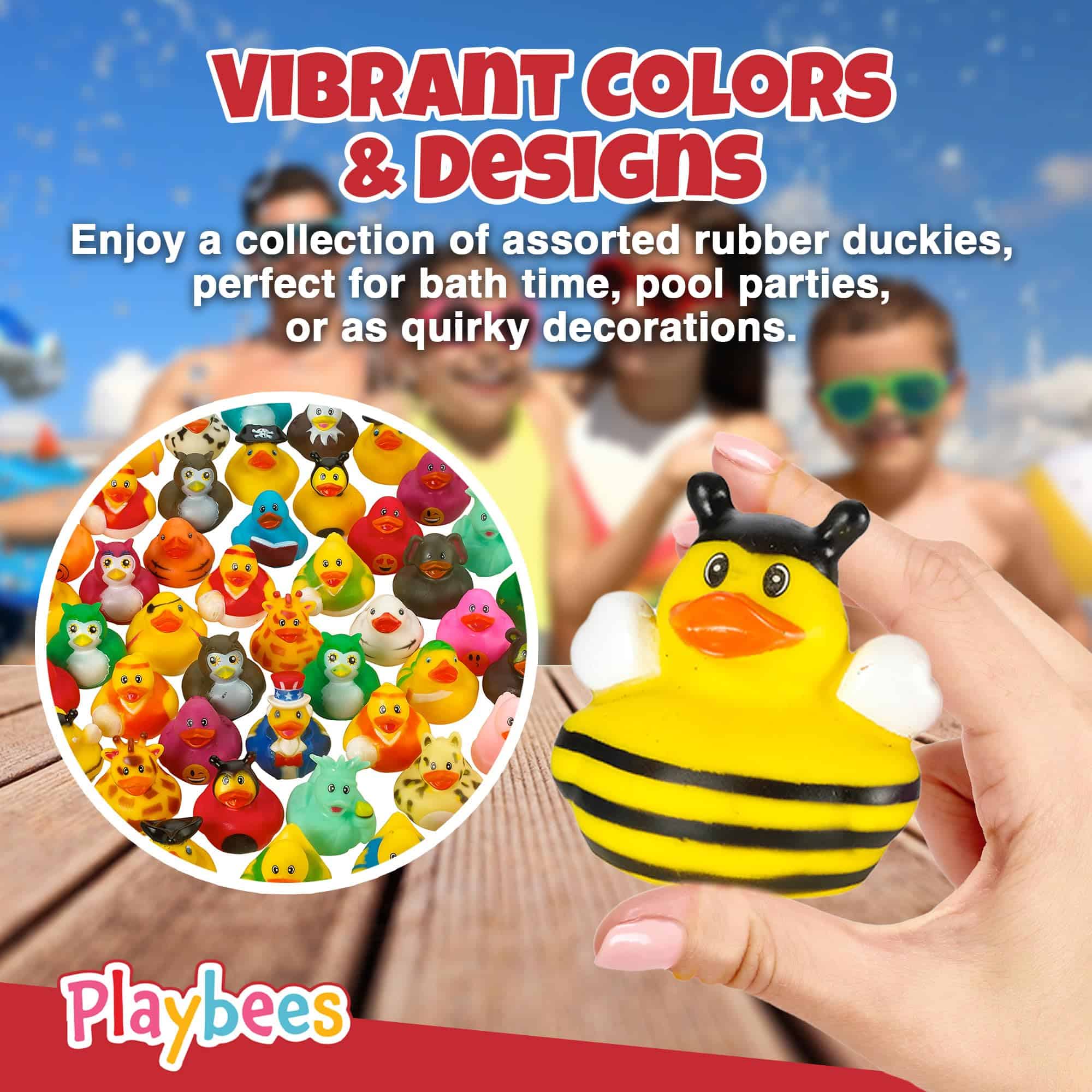 Pack de 100 Patitos de Hule Playbees en Varios Colores - - Imagen 4