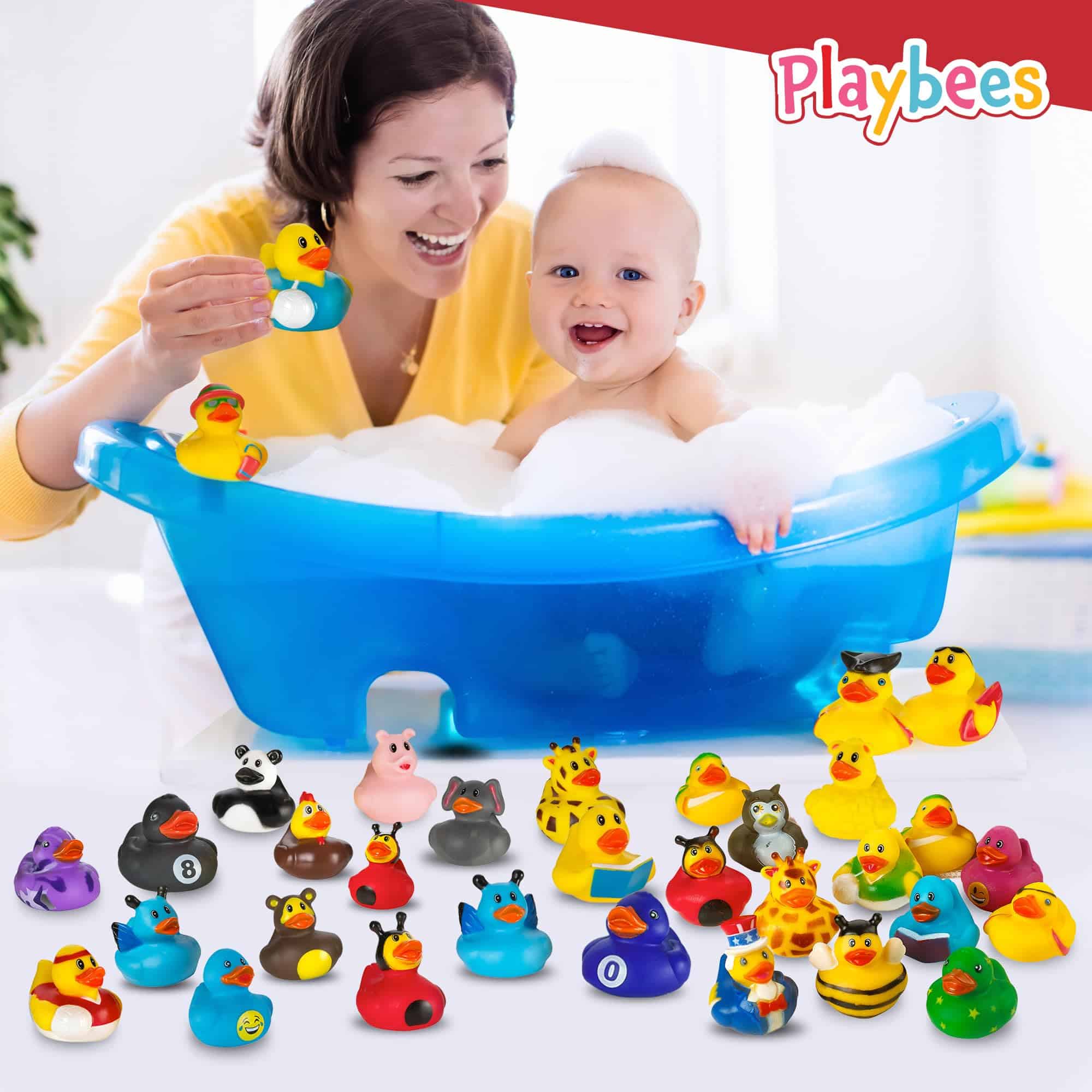 Pack de 100 Patitos de Hule Playbees en Varios Colores - - Imagen 9