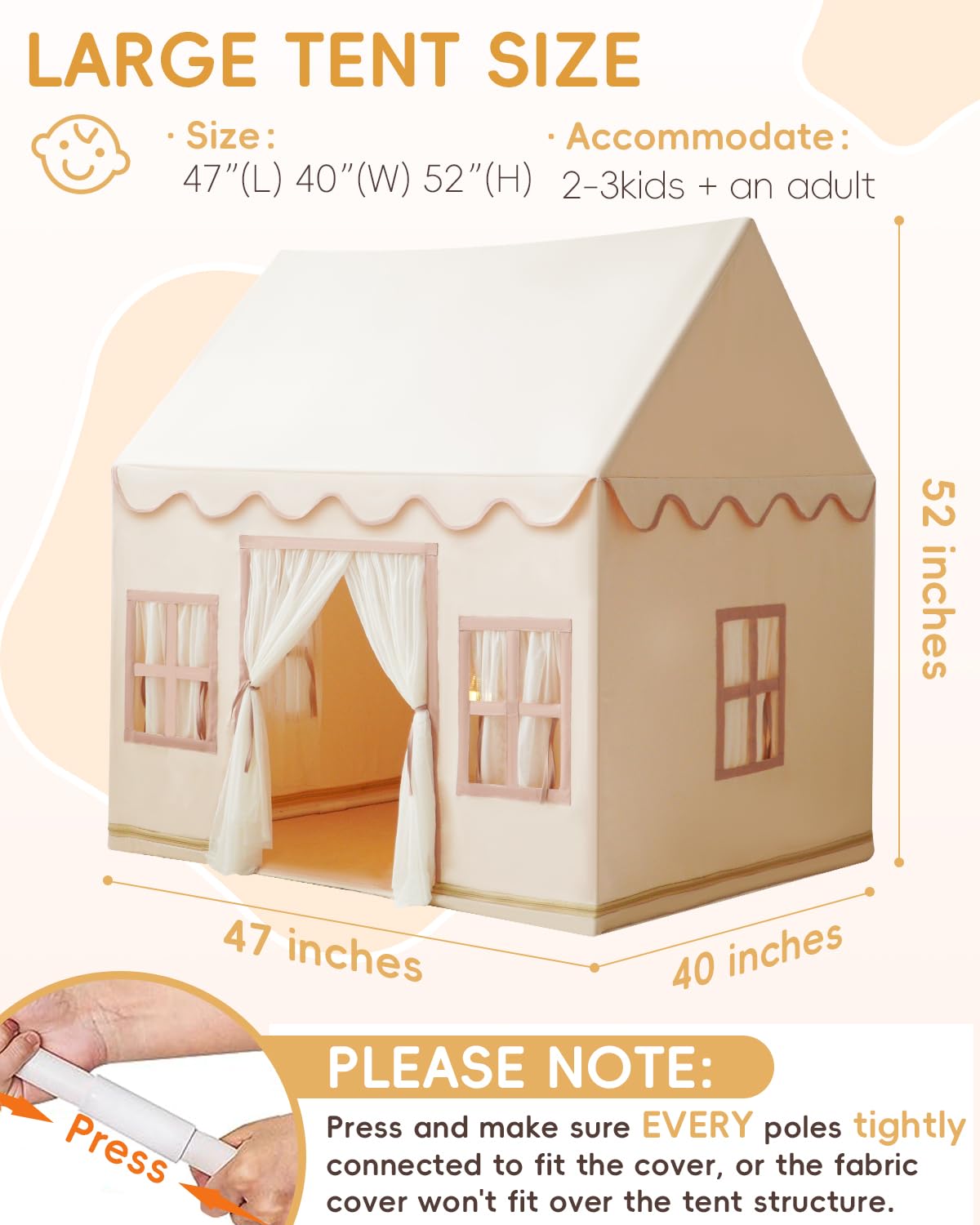 Casa de Juegos Grande para Niños con Alfombra Básica con - Imagen 8