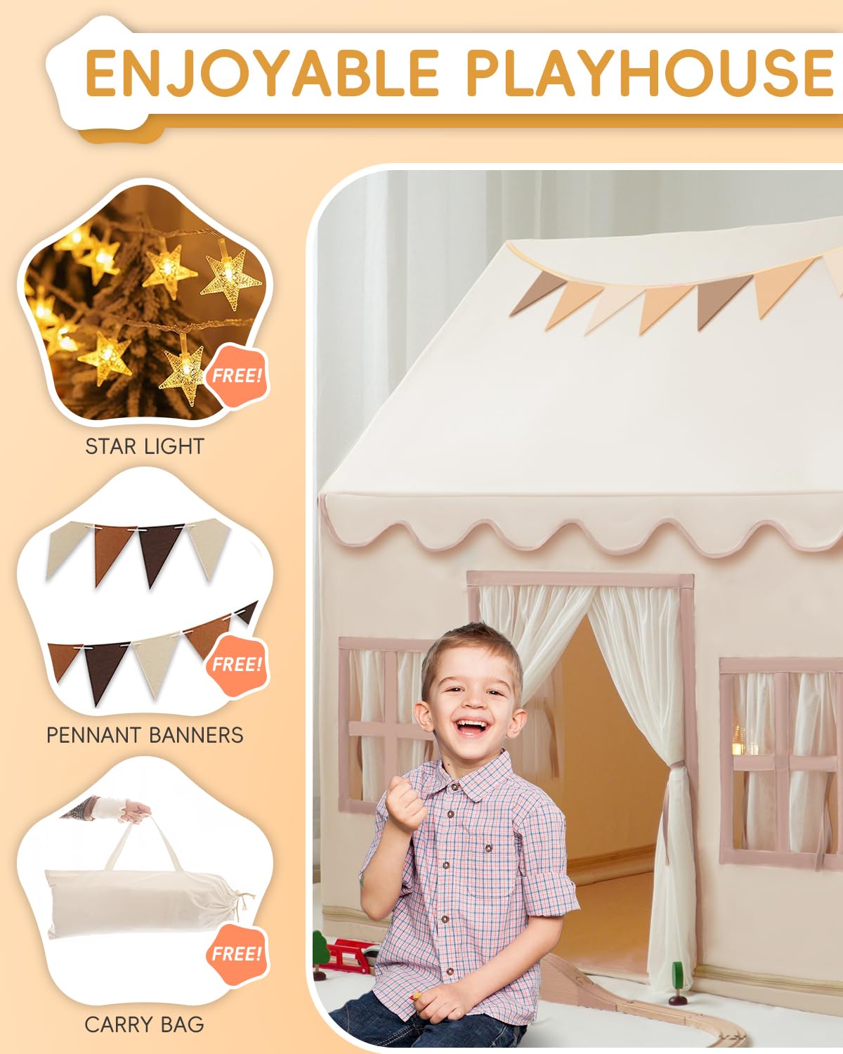 Casa de Juegos Grande para Niños con Alfombra Básica con - Imagen 3