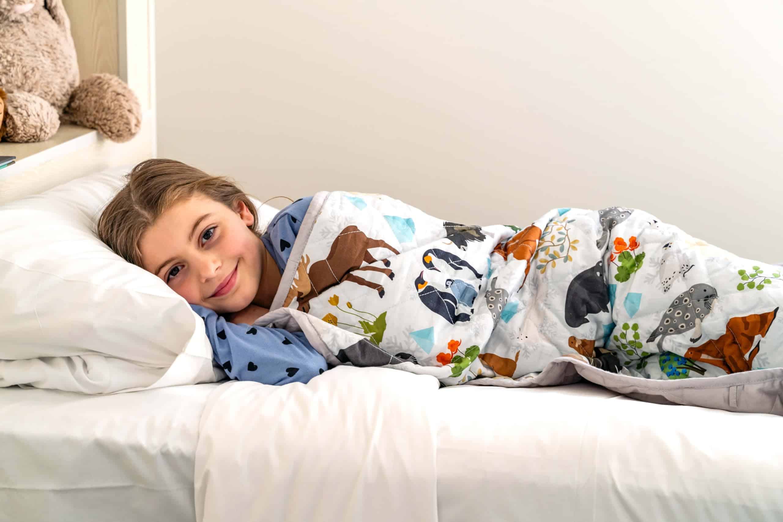 Manta ponderada para niños Aricove, 5 lb, -Gris/Animales de - Imagen 10