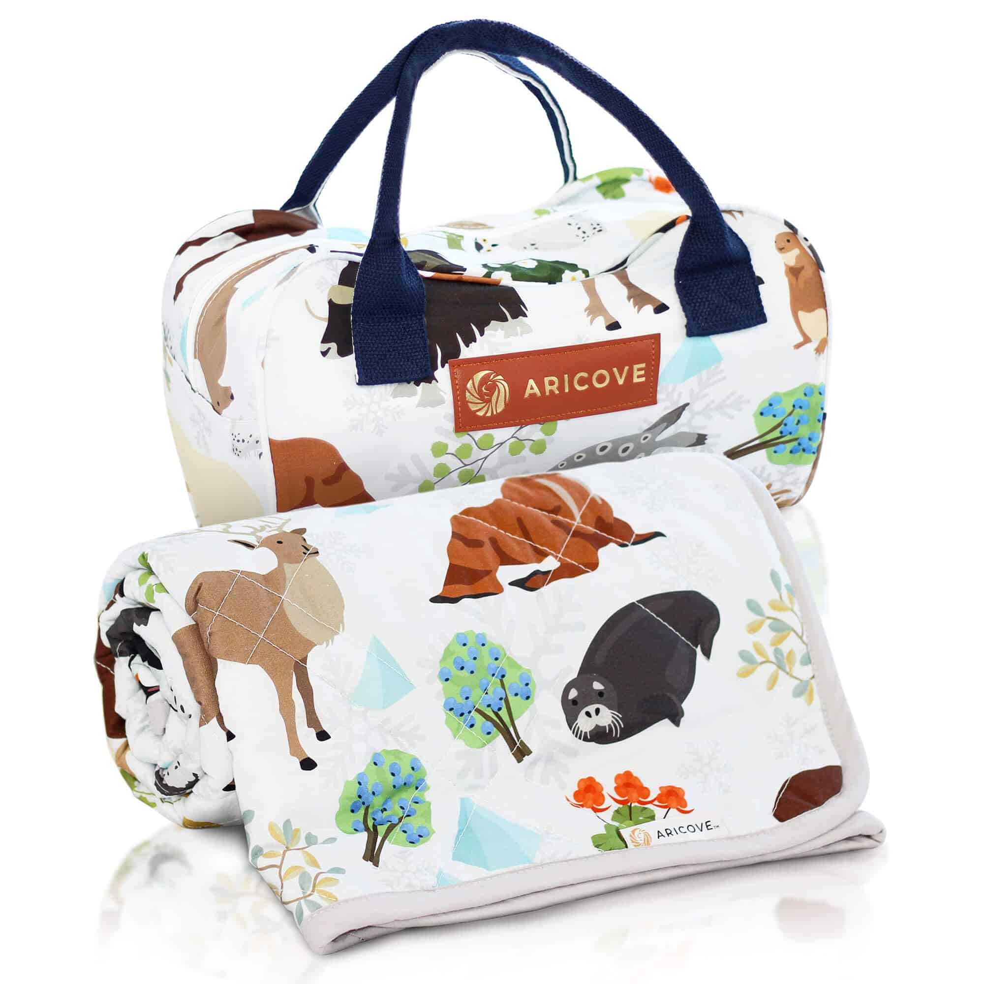 Manta ponderada para niños Aricove, 5 lb, -Gris/Animales de