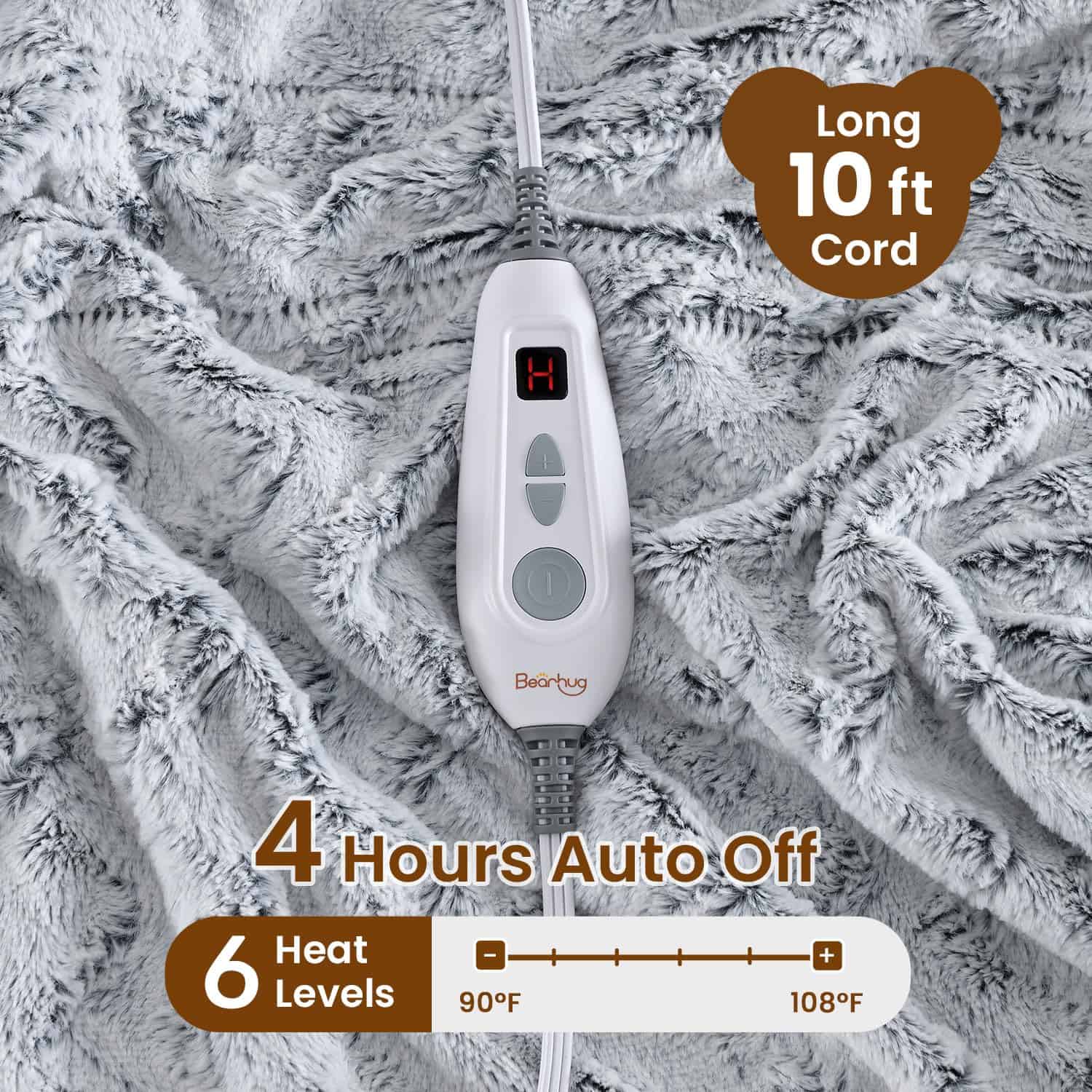 Manta térmica Bearhug, 50x60 pulgadas Manta Eléctrica, - Imagen 4