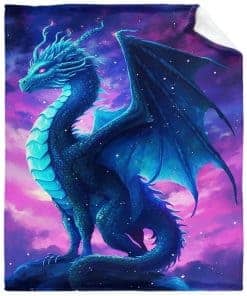 Manta de Dragón Azul Regalo de Manta de Dragón para Mujer