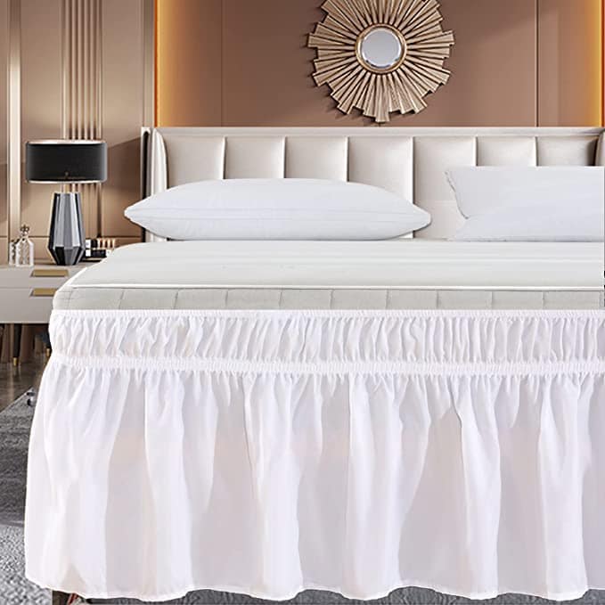 Faldón de cama envolvente 100% algodón egipcio 800 hilos de - Imagen 3