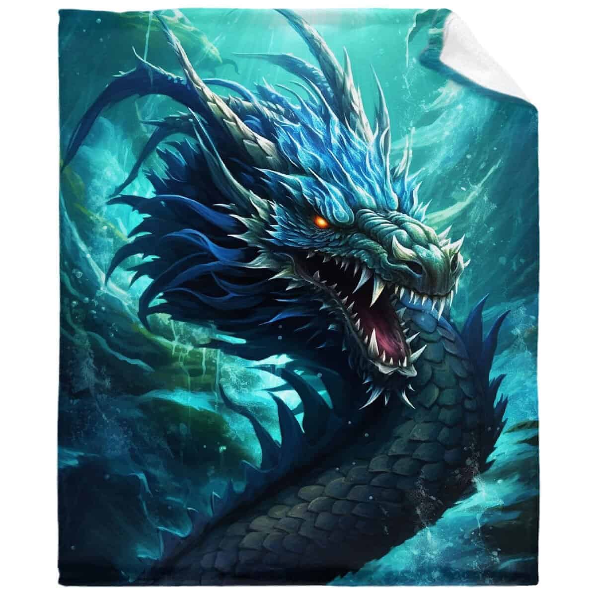 Manta de Dragón Azul Regalos para Amantes de los Dragones