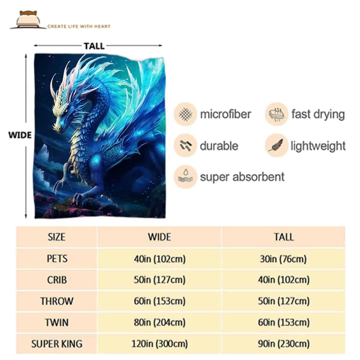 Manta de Dragón Azul Manta de Tiro de Dragón Regalo de - Imagen 4