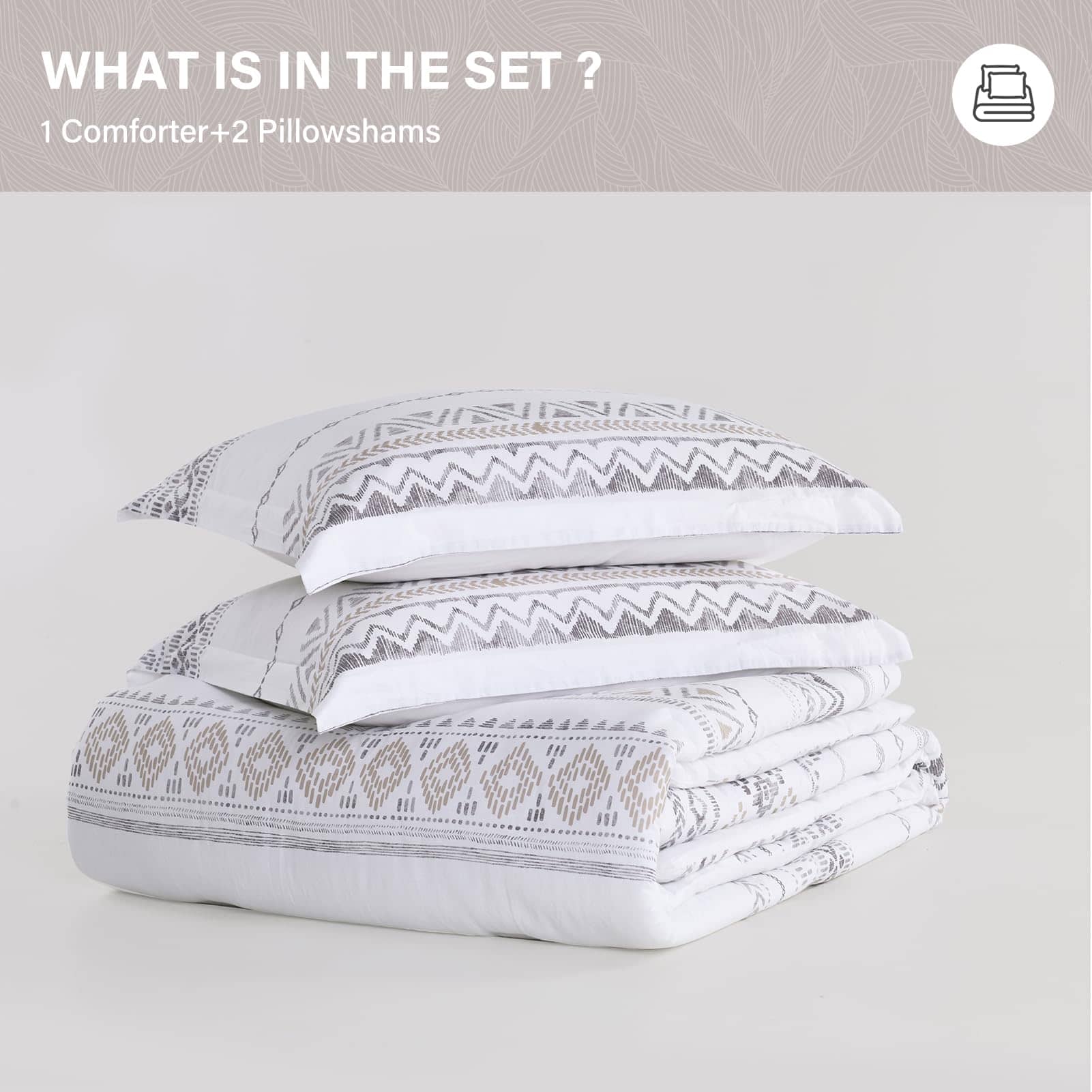 Juego de edredón SahSahCasa King, edredón blanco boho para - Imagen 7