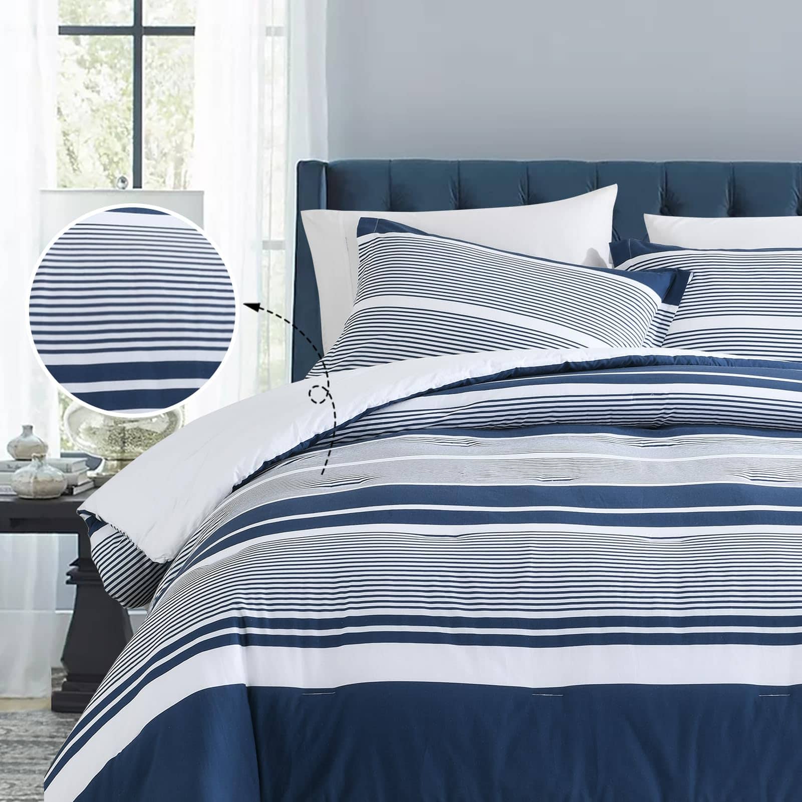 Juego de Edredón King Finlonte, Edredón King Size a Rayas