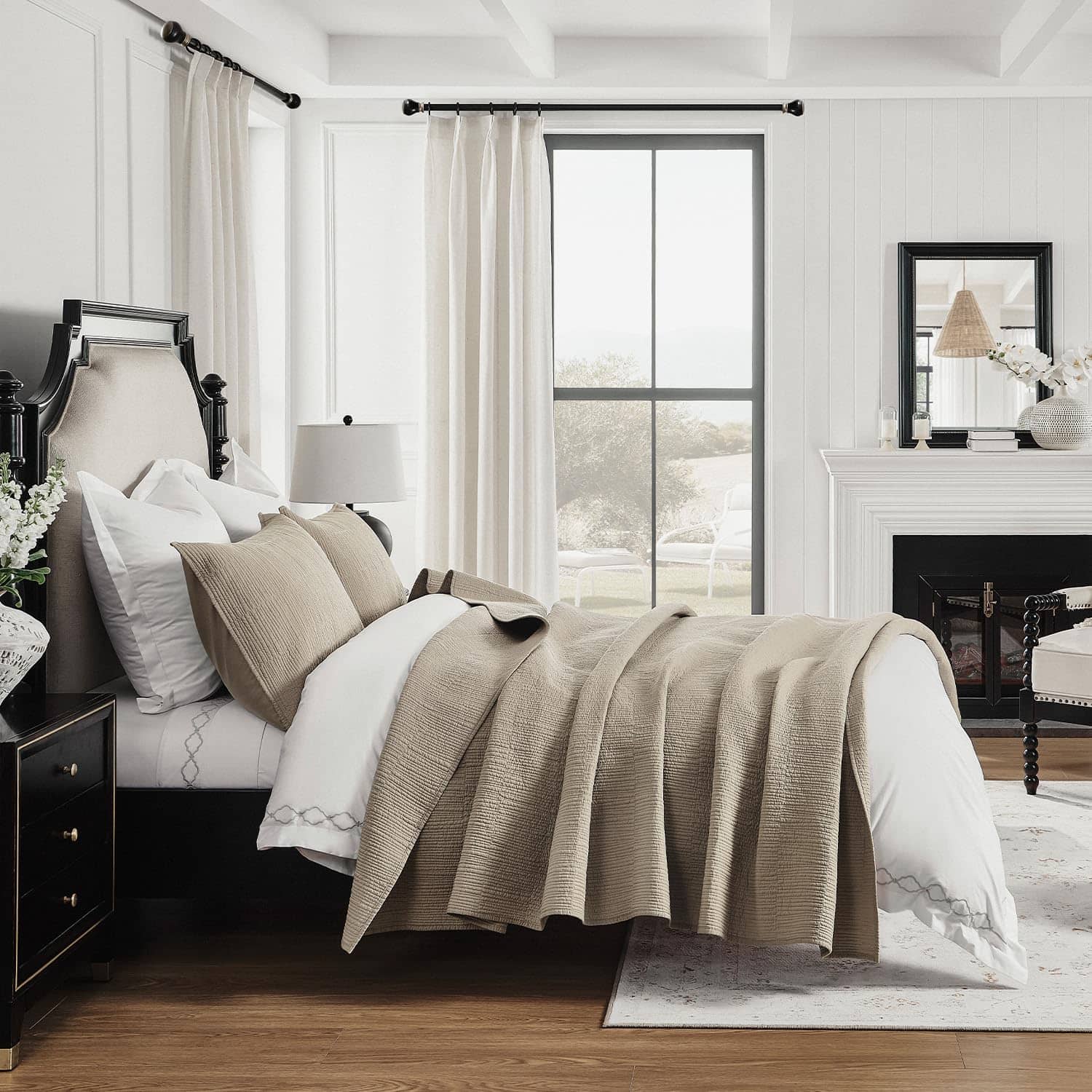 Colcha de Algodón Puro de Lujo con Hilos de Punto de Calla - Imagen 5