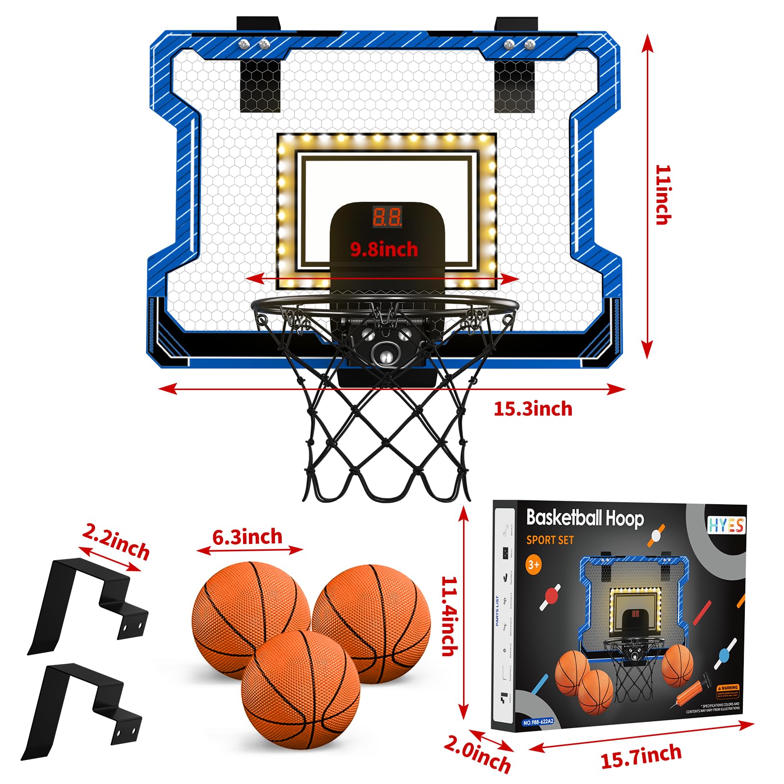 Canasta de Baloncesto Mini Interior con Panel de - Imagen 10