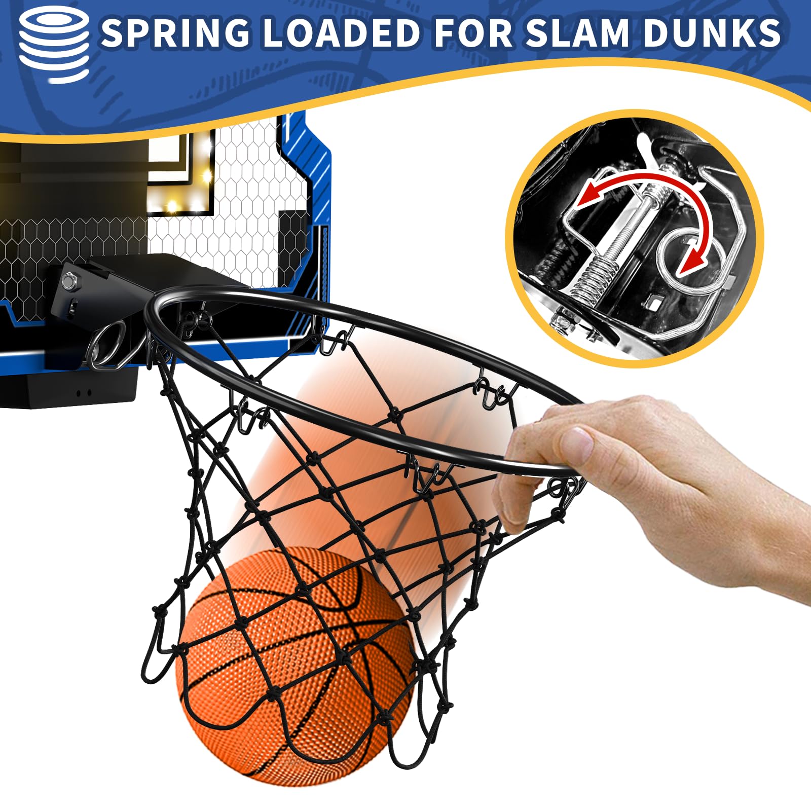 Canasta de Baloncesto Mini Interior con Panel de - Imagen 6