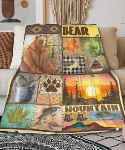 Hojizaio Manta de lanzamiento de oso y pez cálida y ligera