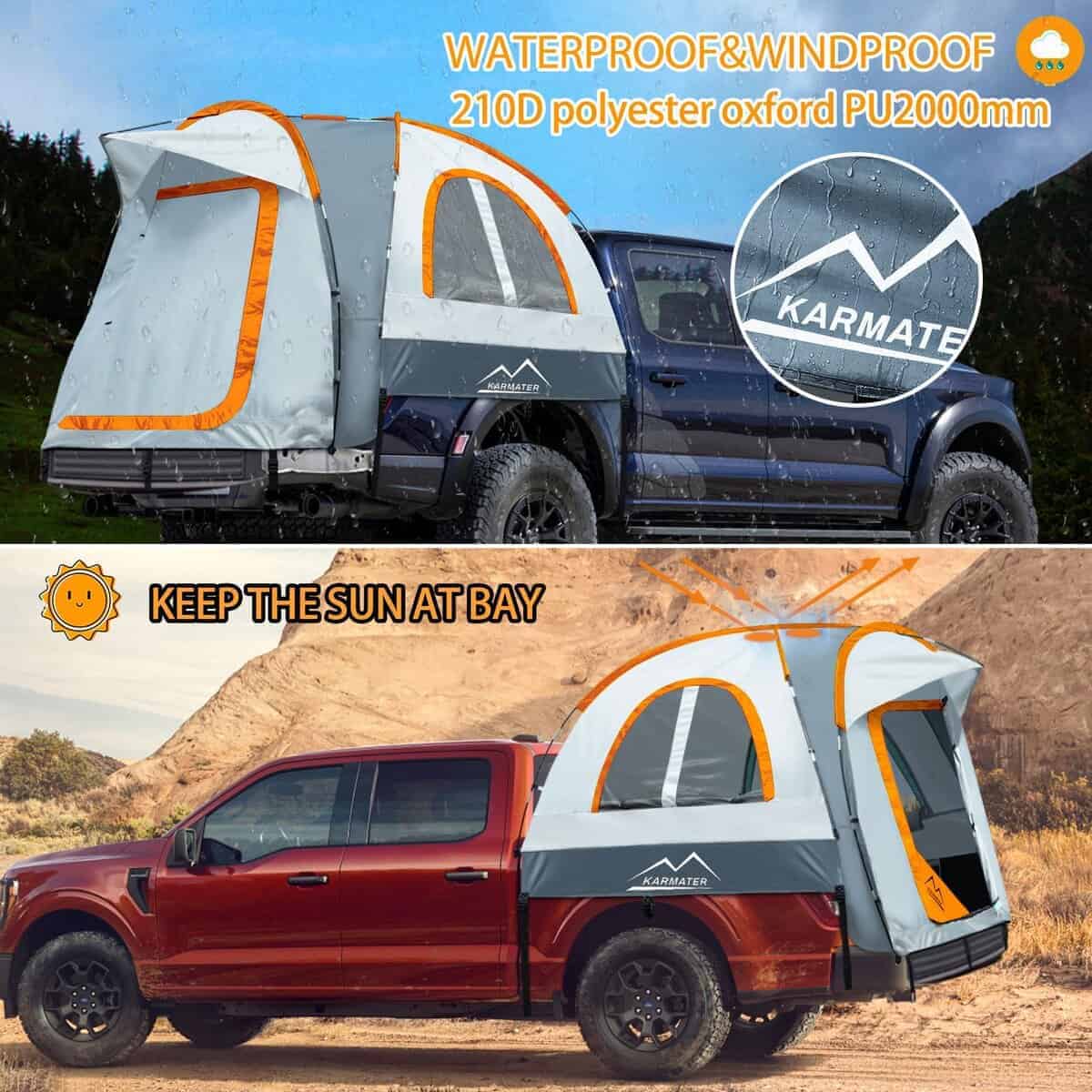 Tienda de campaña para camioneta con cama de 5.5-6 Ft, - Imagen 5