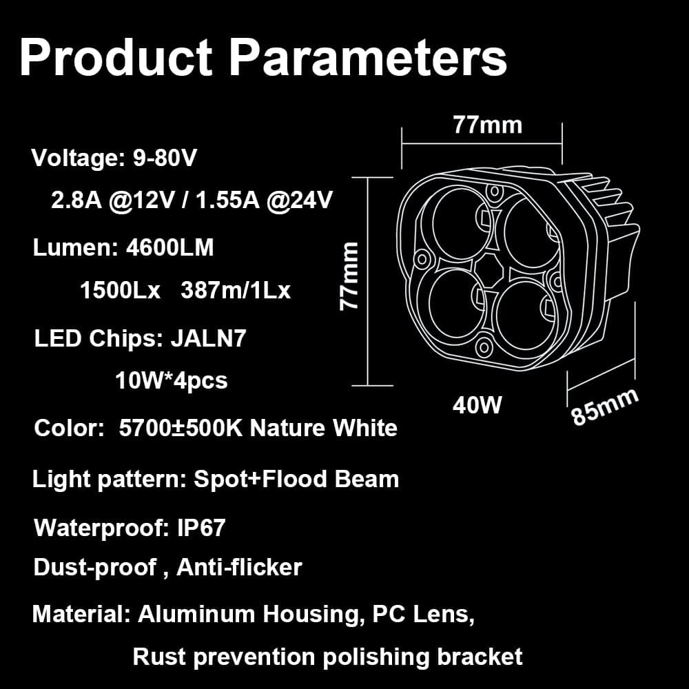 JALN7 LED Pods 3 Pulgadas 4X4 Luces LED para Coche Combo - Imagen 6