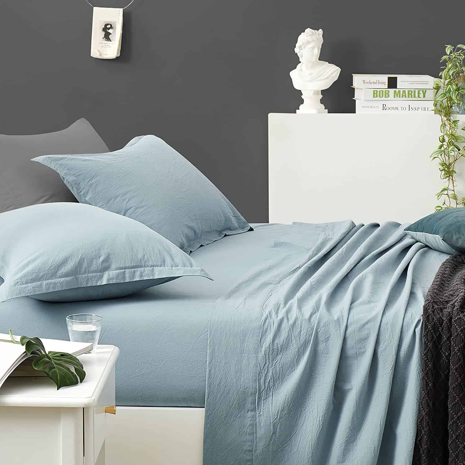 Funda de Edredón de Algodón Lavado Chambray -Stormy Ridge