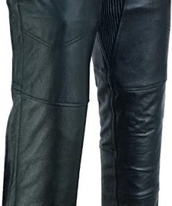 Chaps de Cuero de Motocicleta para Hombre con Cuatro