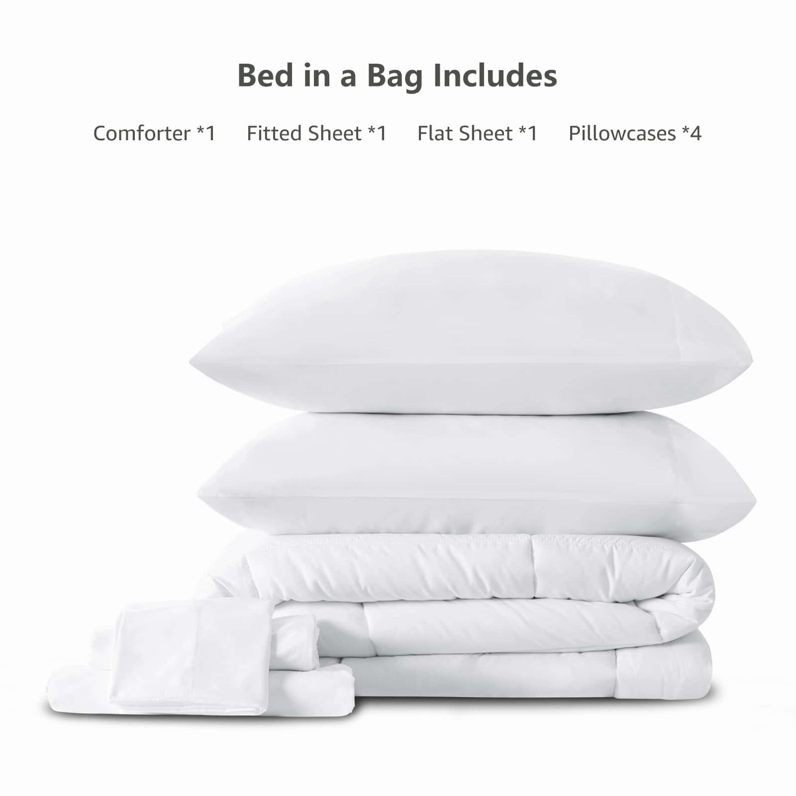 Set de Edredón CozyLux Blanco - Juego de Cama Queen de 7 - Imagen 8