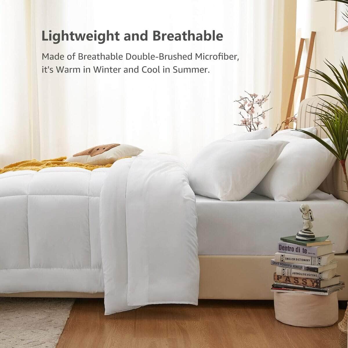 Set de Edredón CozyLux Blanco - Juego de Cama Queen de 7 - Imagen 5