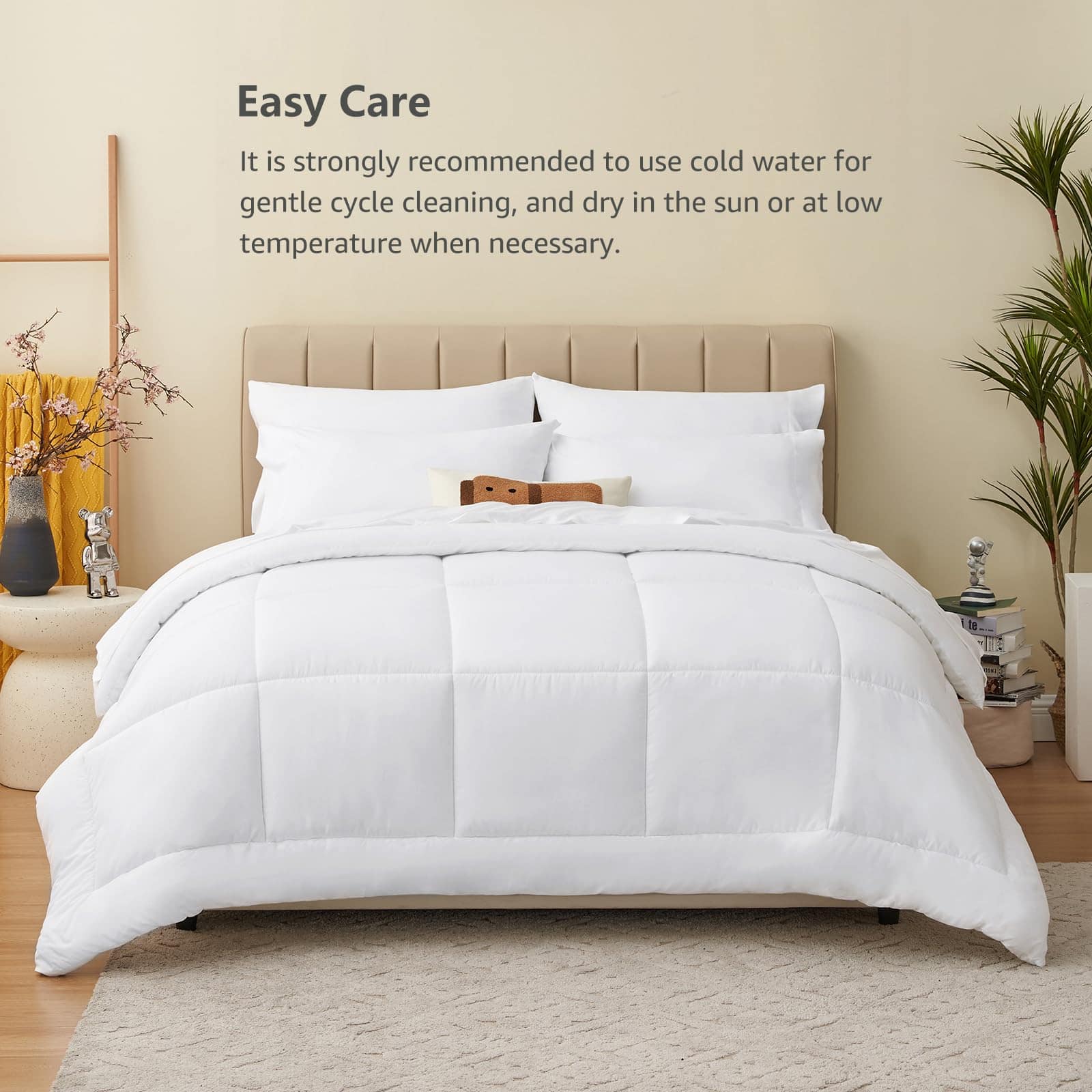 Set de Edredón CozyLux Blanco - Juego de Cama Queen de 7 - Imagen 3