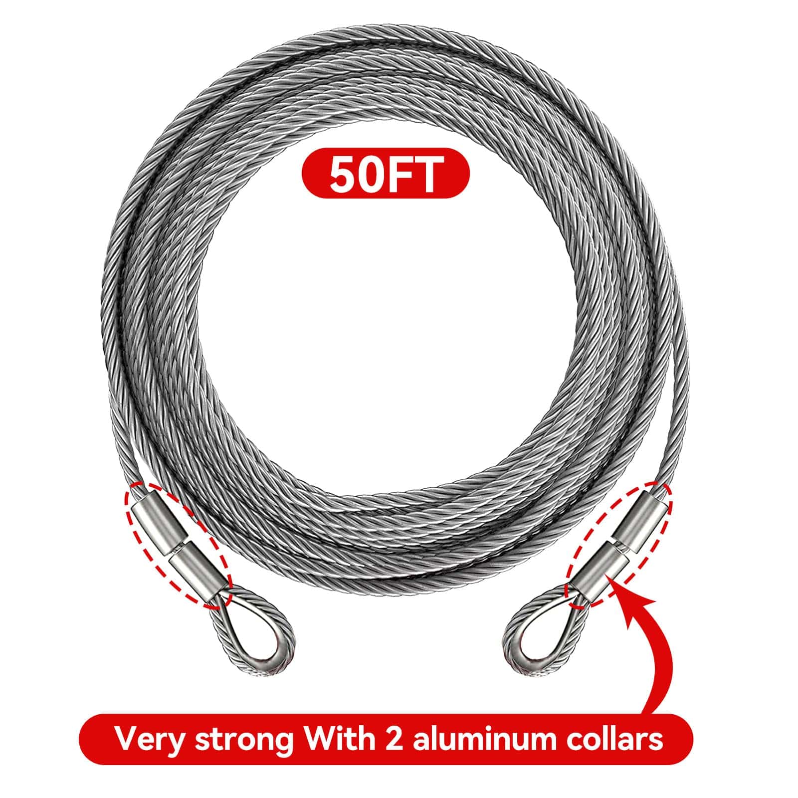 Cable de Malacate, Cable de Remolque -inio 50FT - Imagen 5