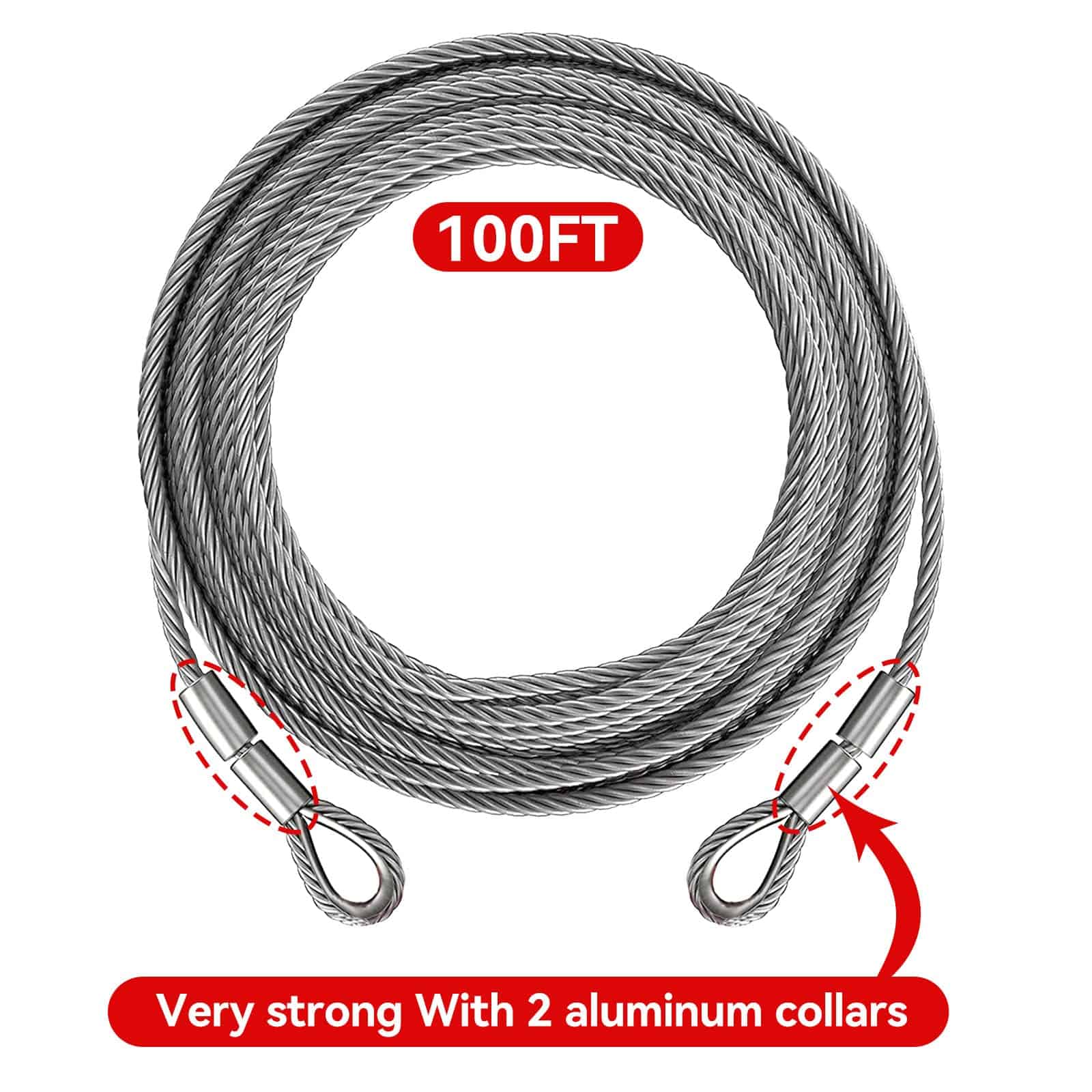 Cable de Malacate, Cable de Remolque -nio 100FT - Imagen 5