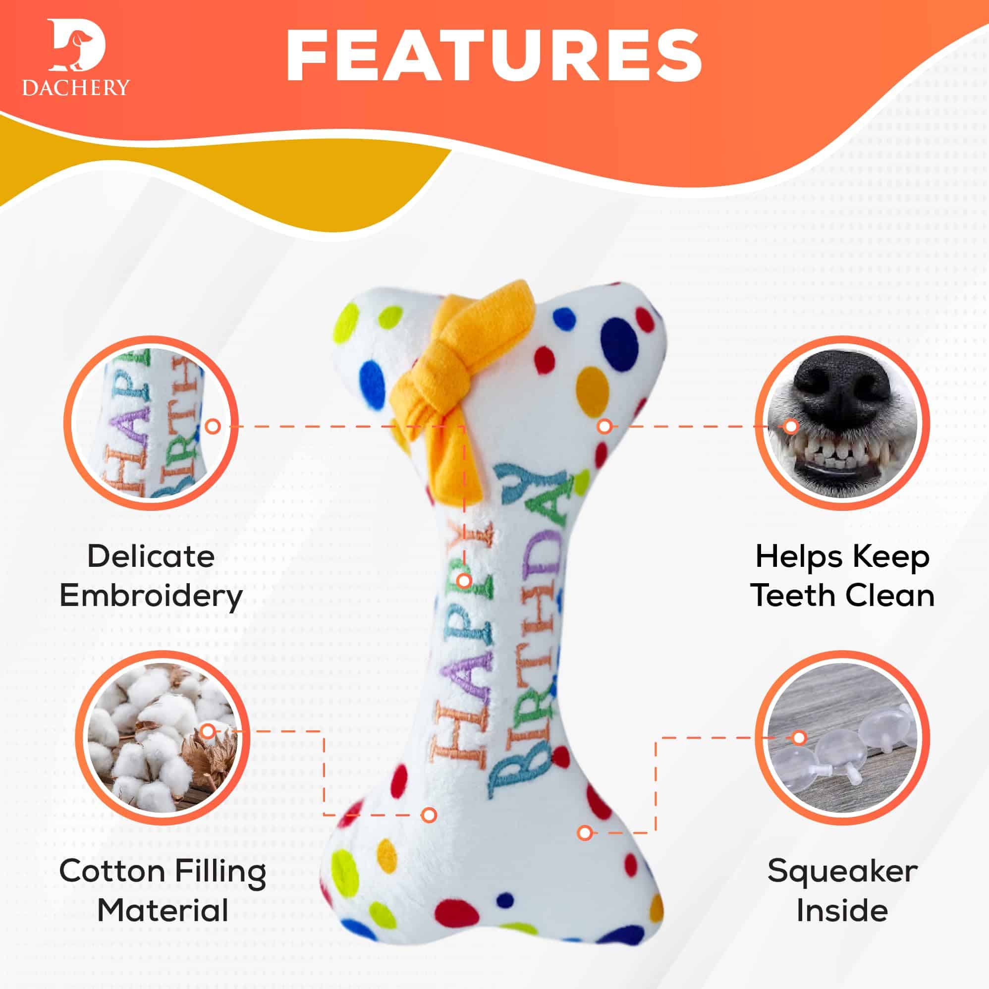 Juego de juguetes D Dachery Doggie Happy Birthday | Hueso - Imagen 5