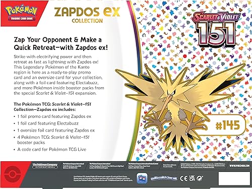 Pokemon TCG Scarlet & Violet 3.5 Caja de Pokemon 151 Zapdos - Imagen 5