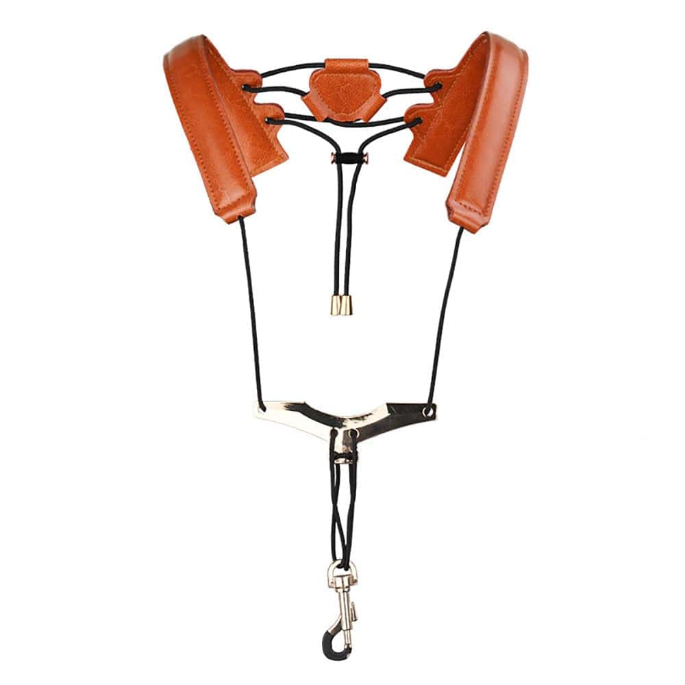 Correa de piel para saxofón con gancho de metal Doble